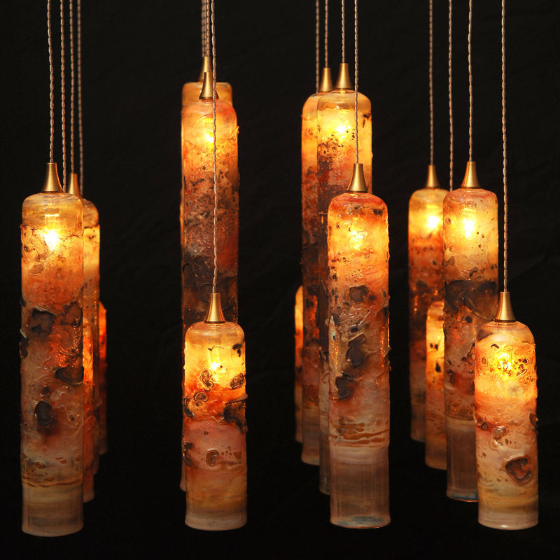 Romantic Candles 16 Hand-Blown Glass Pendants Chandelier