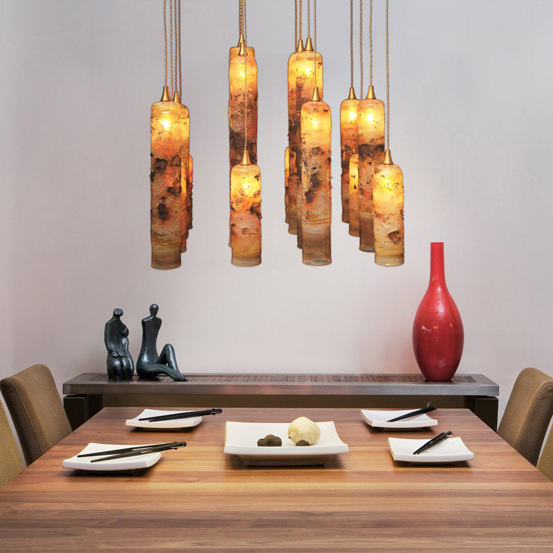 Romantic Candles 16 Hand-Blown Glass Pendants Chandelier