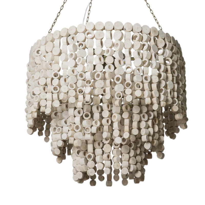 Round Wood Disk Chandelier