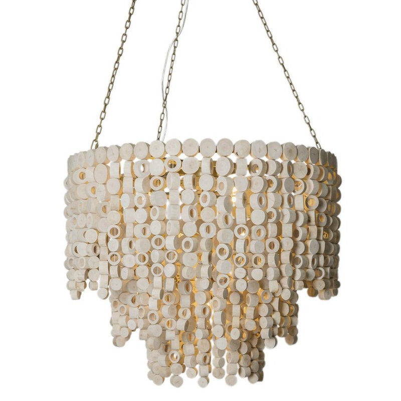 Round Wood Disk Chandelier