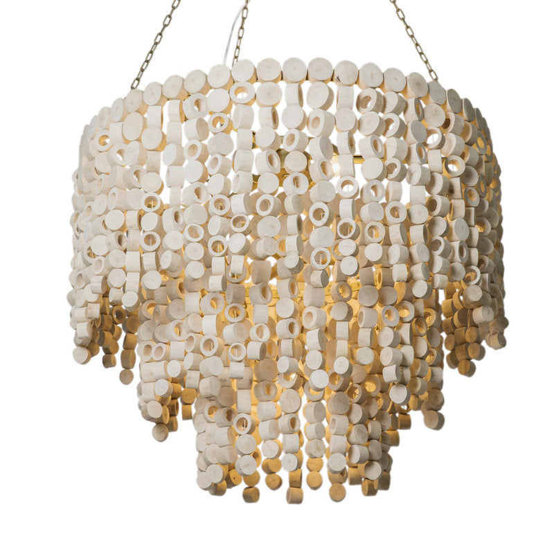 Round Wood Disk Chandelier