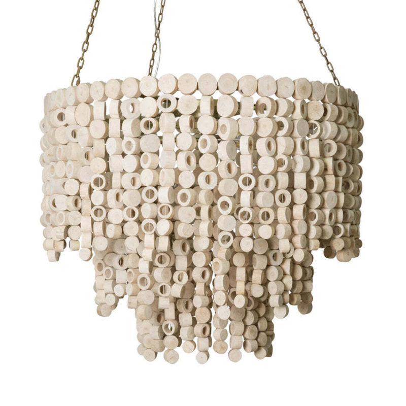 Round Wood Disk Chandelier