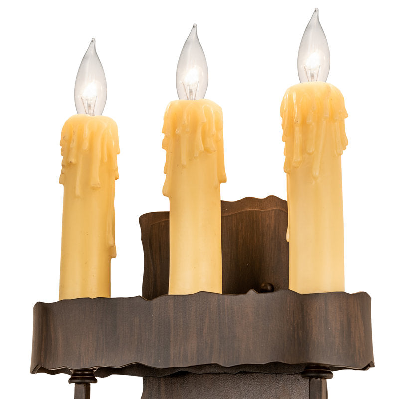 Rustic Lodge 3 - Light Candle Wall Light