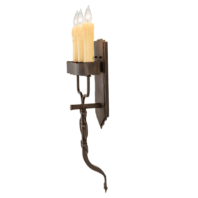 Rustic Lodge 3 - Light Candle Wall Light
