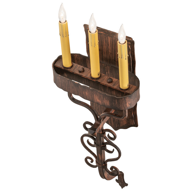 Rustic Lodge 3 - Light Candle Wall Light