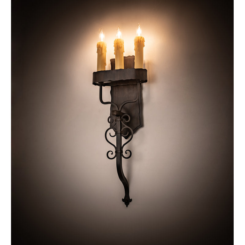 Rustic Lodge 3 - Light Candle Wall Light