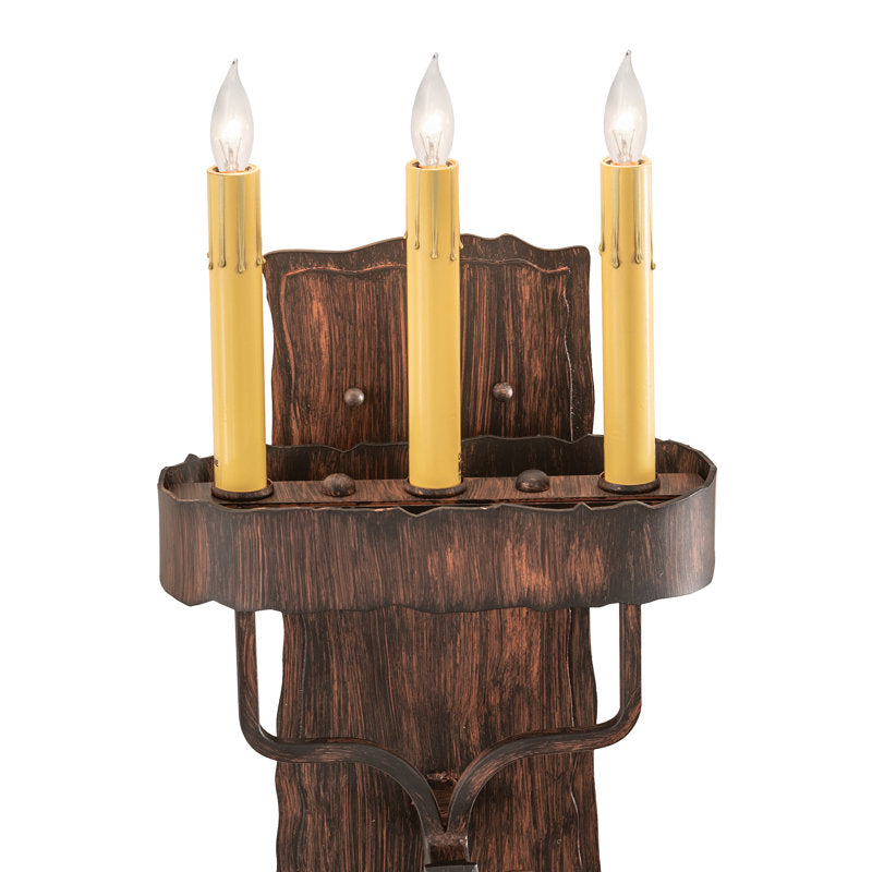 Rustic Lodge 3 - Light Candle Wall Light
