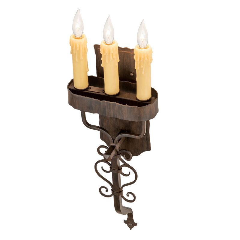 Rustic Lodge 3 - Light Candle Wall Light