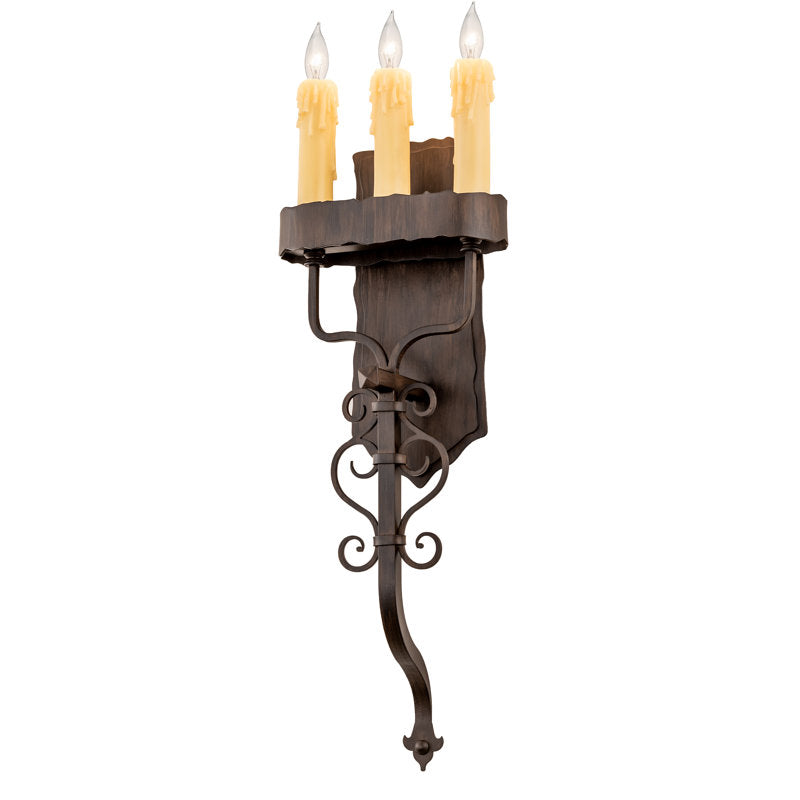 Rustic Lodge 3 - Light Candle Wall Light