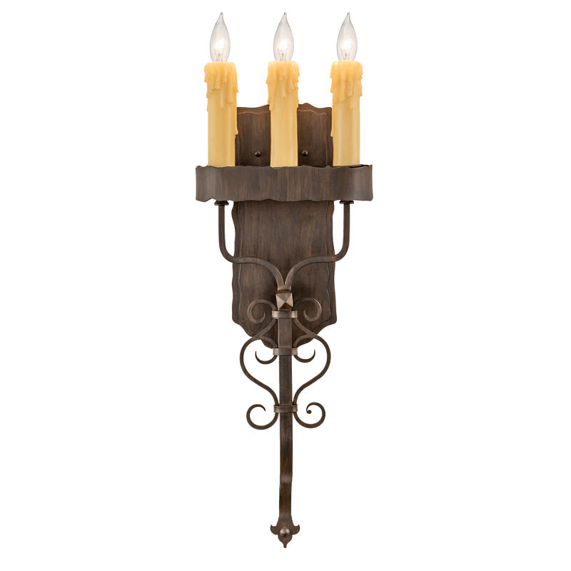 Rustic Lodge 3 - Light Candle Wall Light