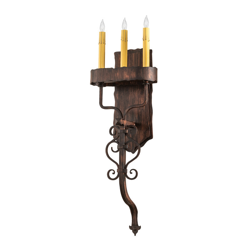 Rustic Lodge 3 - Light Candle Wall Light
