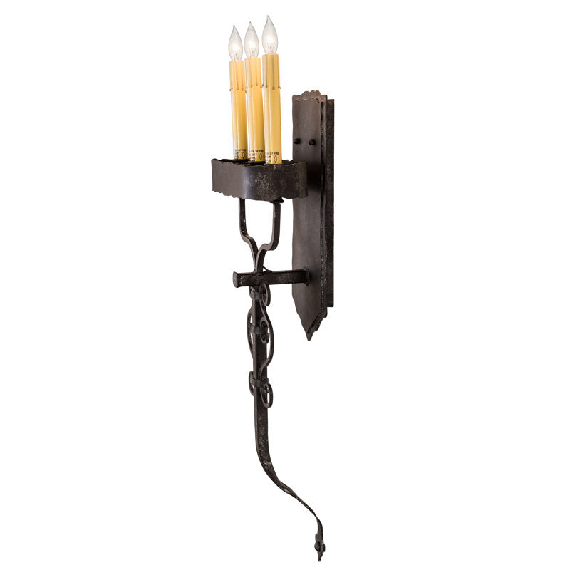 Rustic Lodge 3 - Light Candle Wall Light
