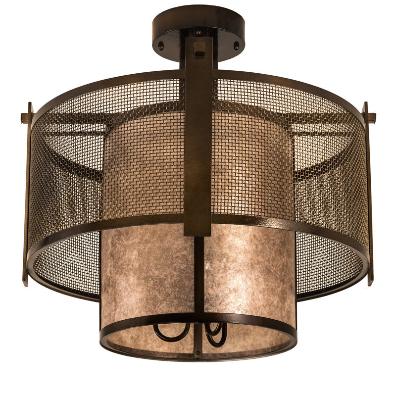 Rustic Lodge 3 - Light Semi Flush Mount