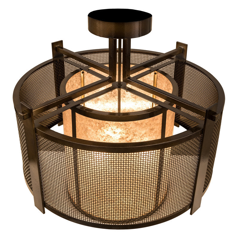 Rustic Lodge 3 - Light Semi Flush Mount