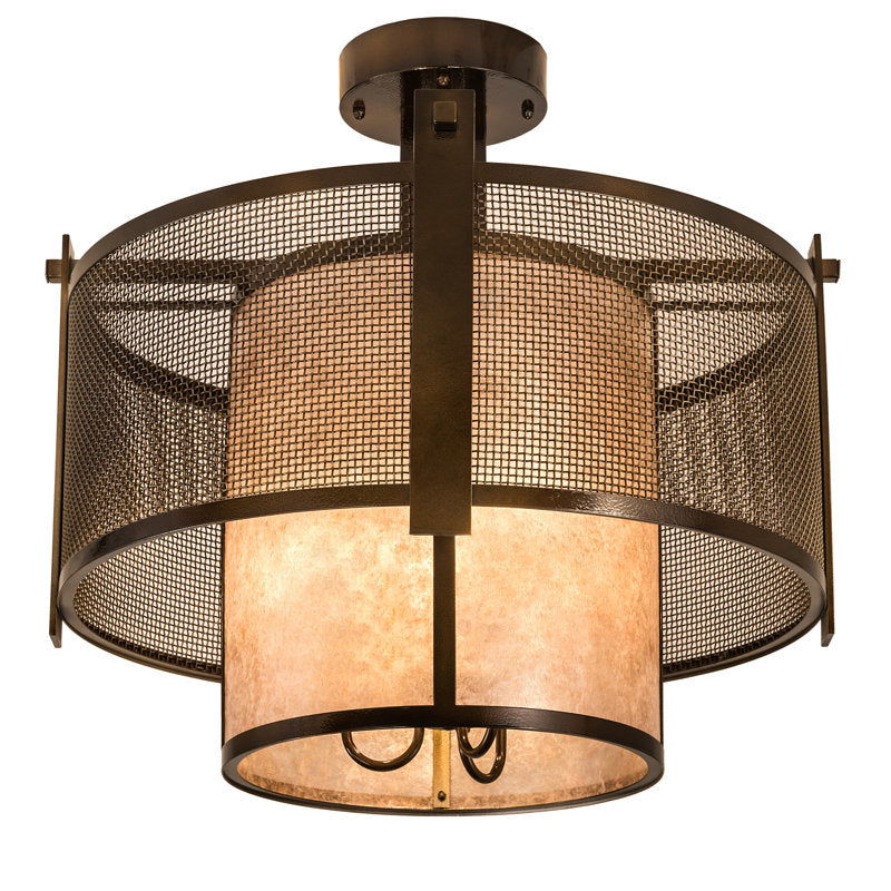 Rustic Lodge 3 - Light Semi Flush Mount