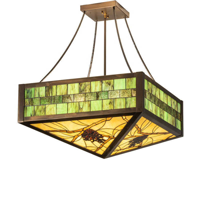 Rustic Lodge 4 - Light Semi Flush Mount