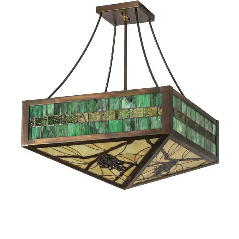 Rustic Lodge 4 - Light Semi Flush Mount