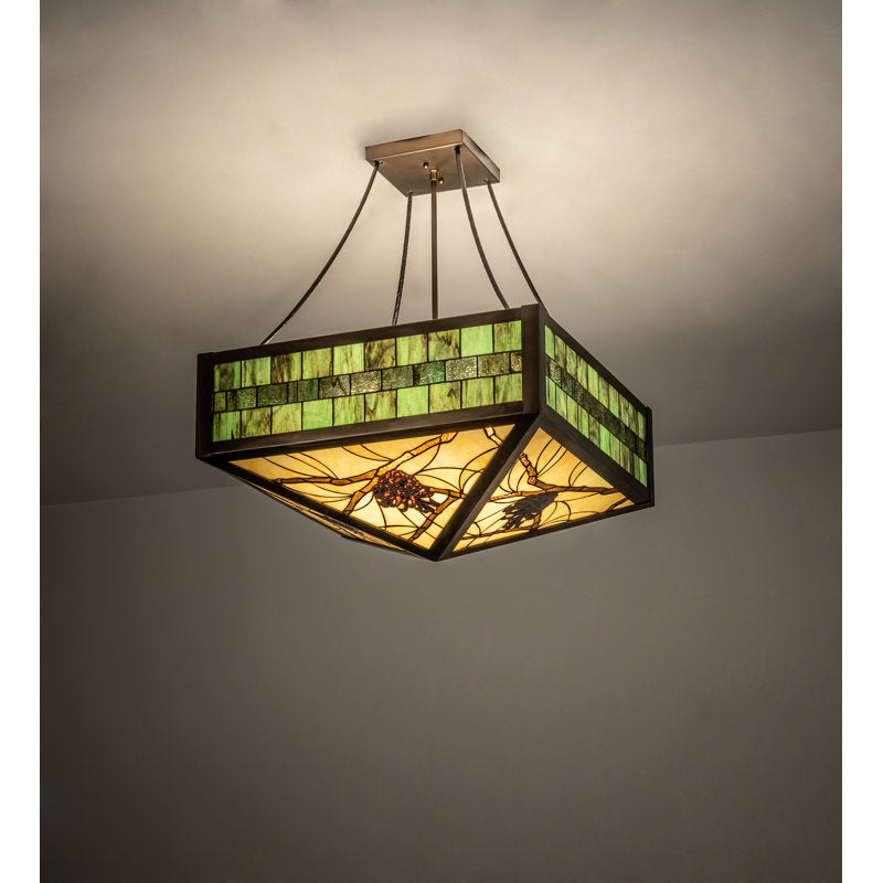 Rustic Lodge 4 - Light Semi Flush Mount