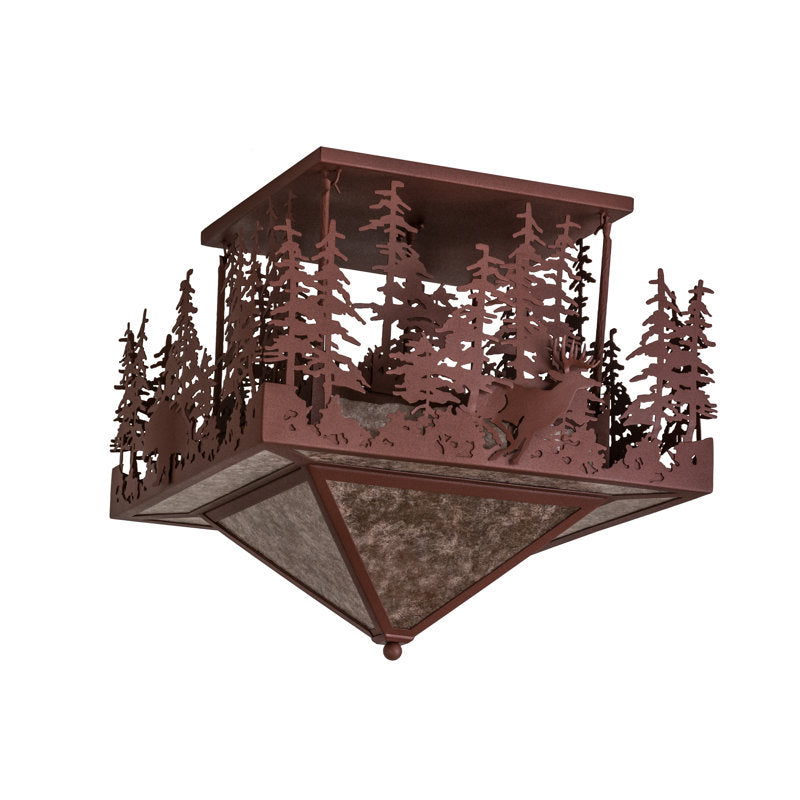 Rustic Lodge 4 - Light Semi Flush Mount