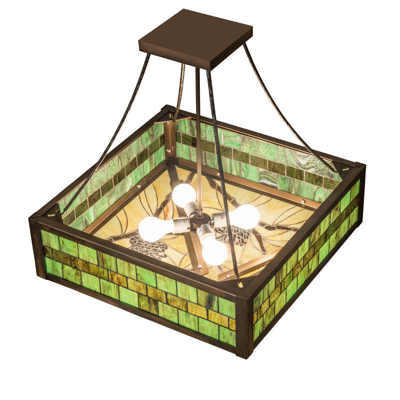 Rustic Lodge 4 - Light Semi Flush Mount