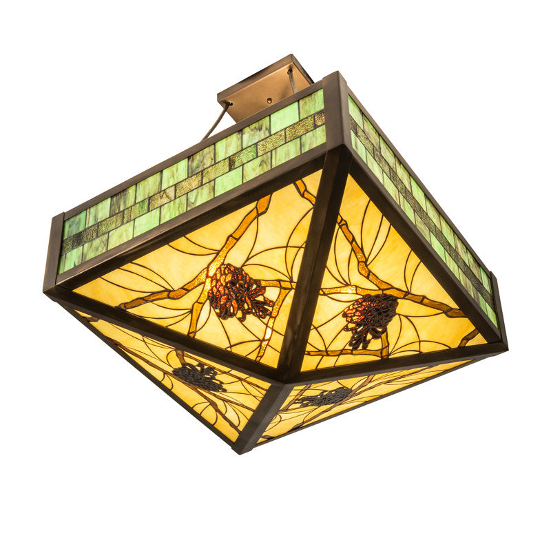 Rustic Lodge 4 - Light Semi Flush Mount