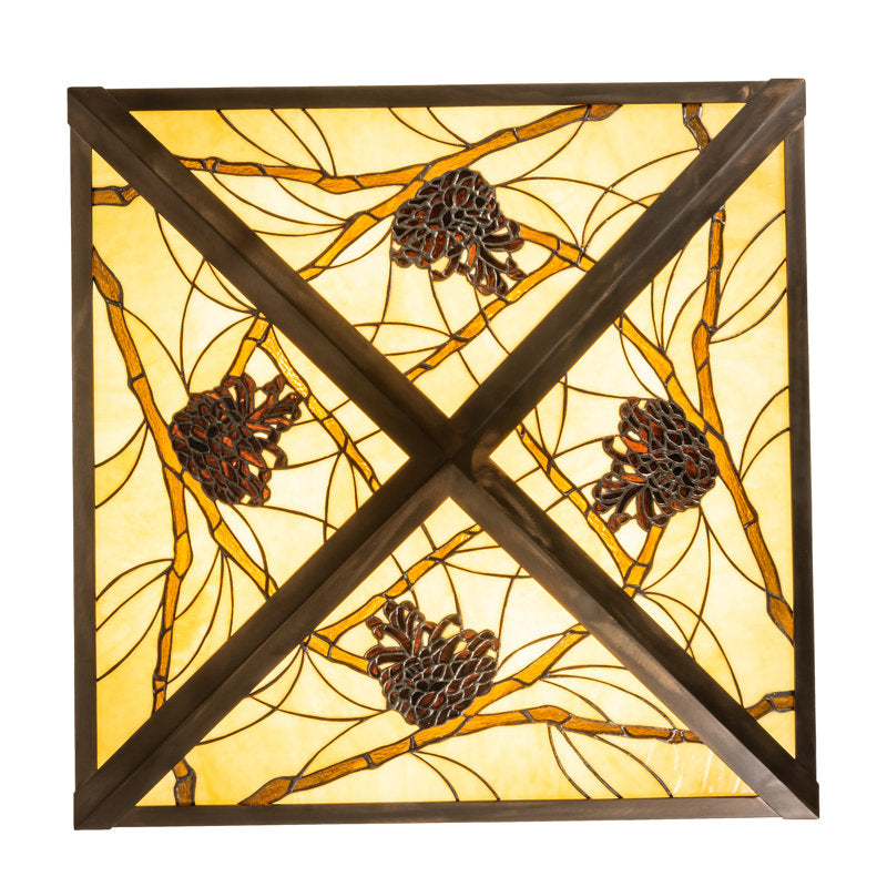 Rustic Lodge 4 - Light Semi Flush Mount