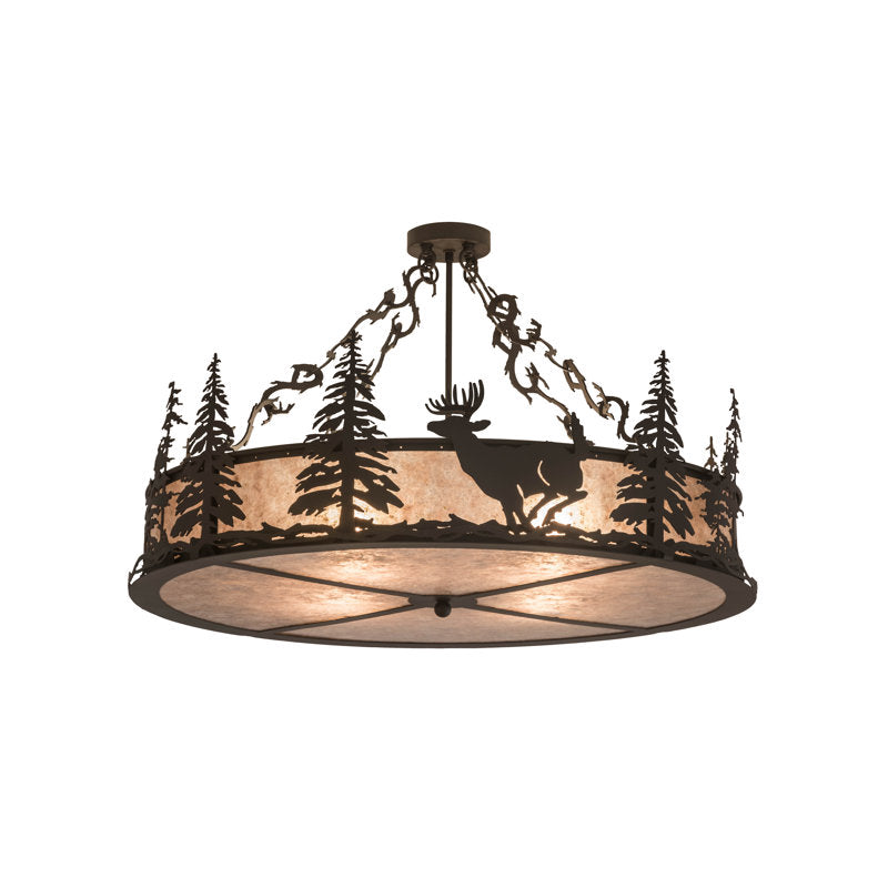 Rustic Lodge 4 - Light Semi Flush Mount