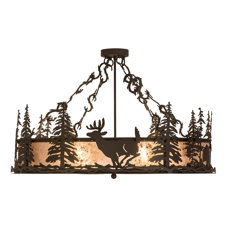 Rustic Lodge 4 - Light Semi Flush Mount