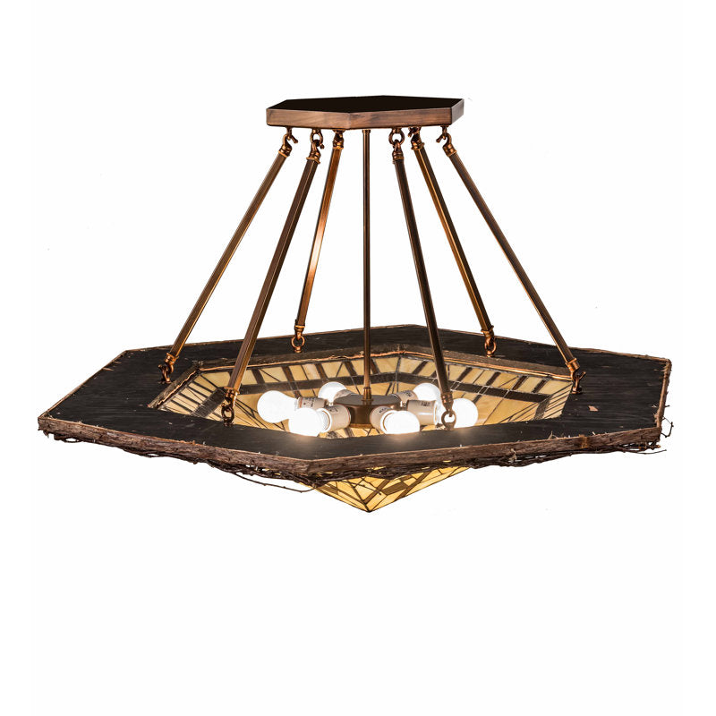 Rustic Lodge 6 - Light Semi Flush Mount