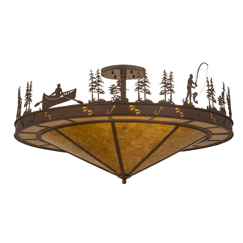 Rustic Lodge 6 - Light Semi Flush Mount