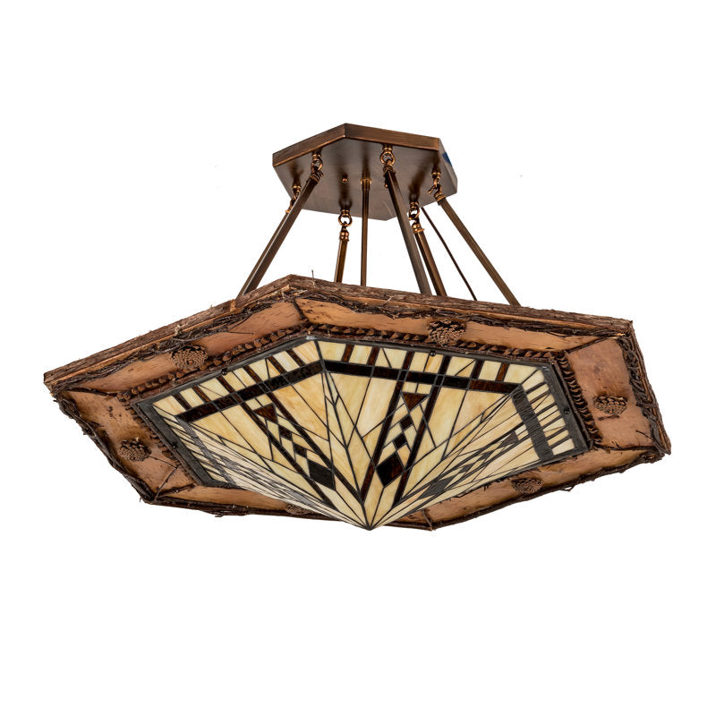 Rustic Lodge 6 - Light Semi Flush Mount