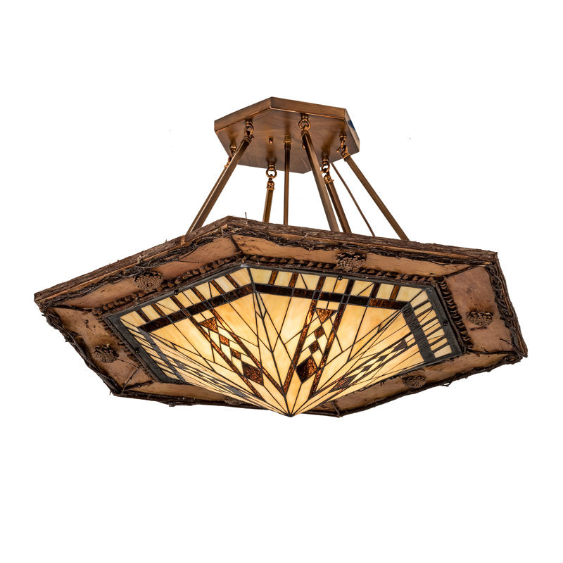 Rustic Lodge 6 - Light Semi Flush Mount