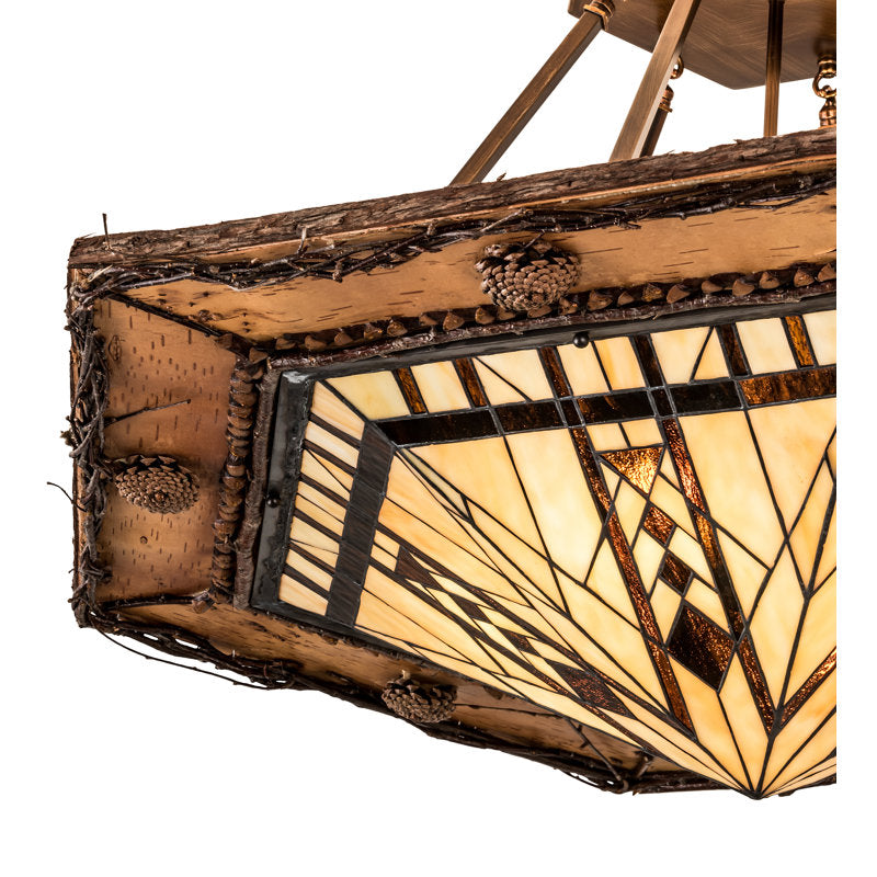 Rustic Lodge 6 - Light Semi Flush Mount