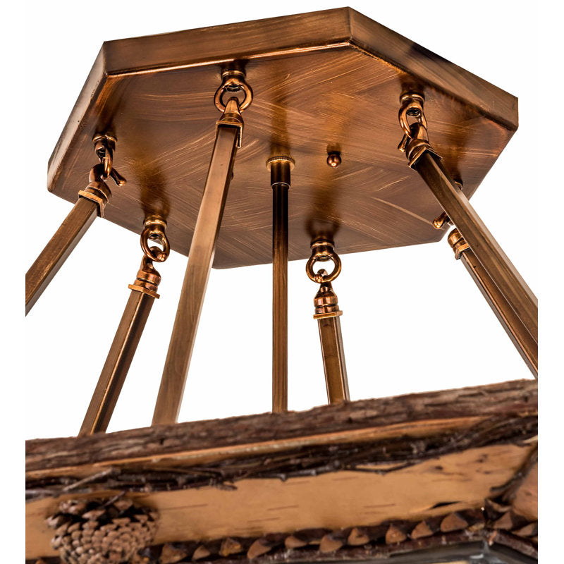 Rustic Lodge 6 - Light Semi Flush Mount