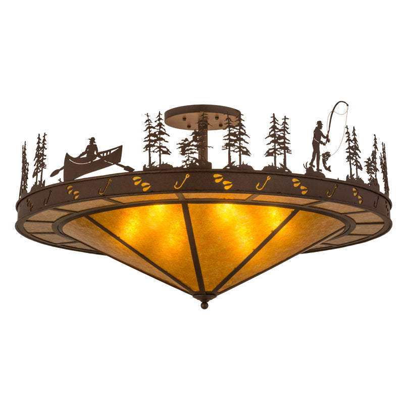 Rustic Lodge 6 - Light Semi Flush Mount