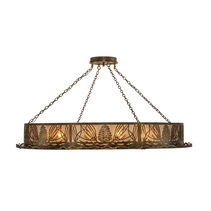 Rustic Lodge 6 - Light Semi Flush Mount