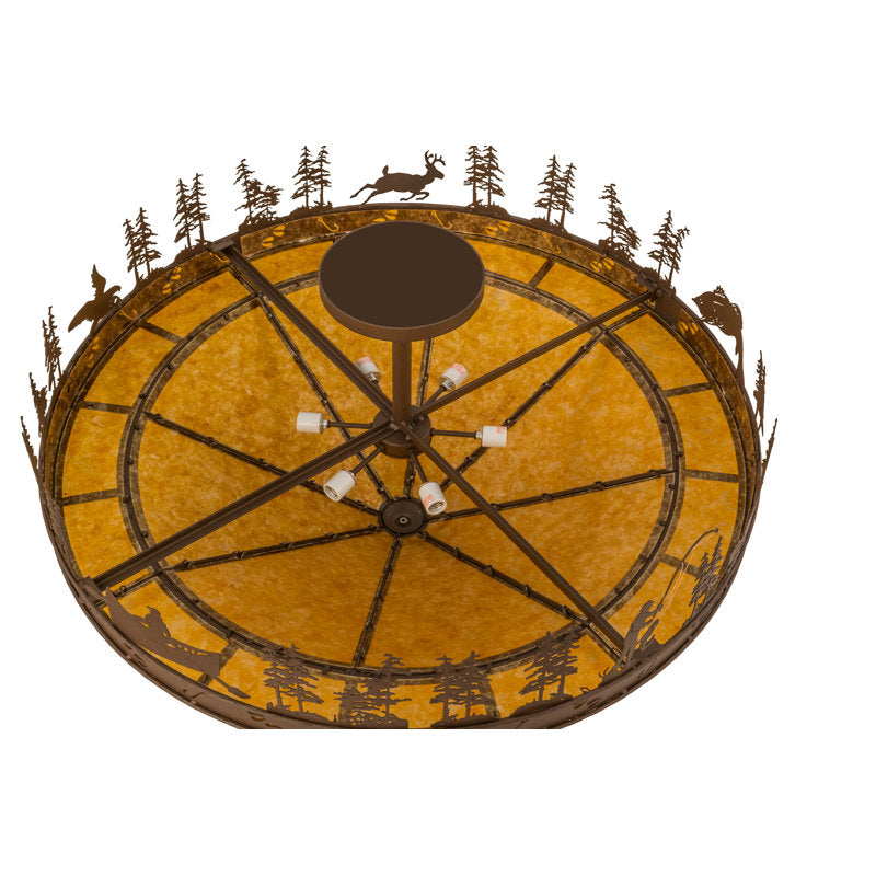 Rustic Lodge 6 - Light Semi Flush Mount