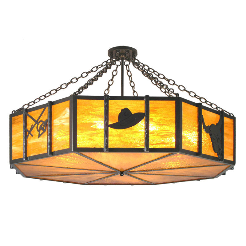 Rustic Lodge 8 - Light Semi Flush Mount