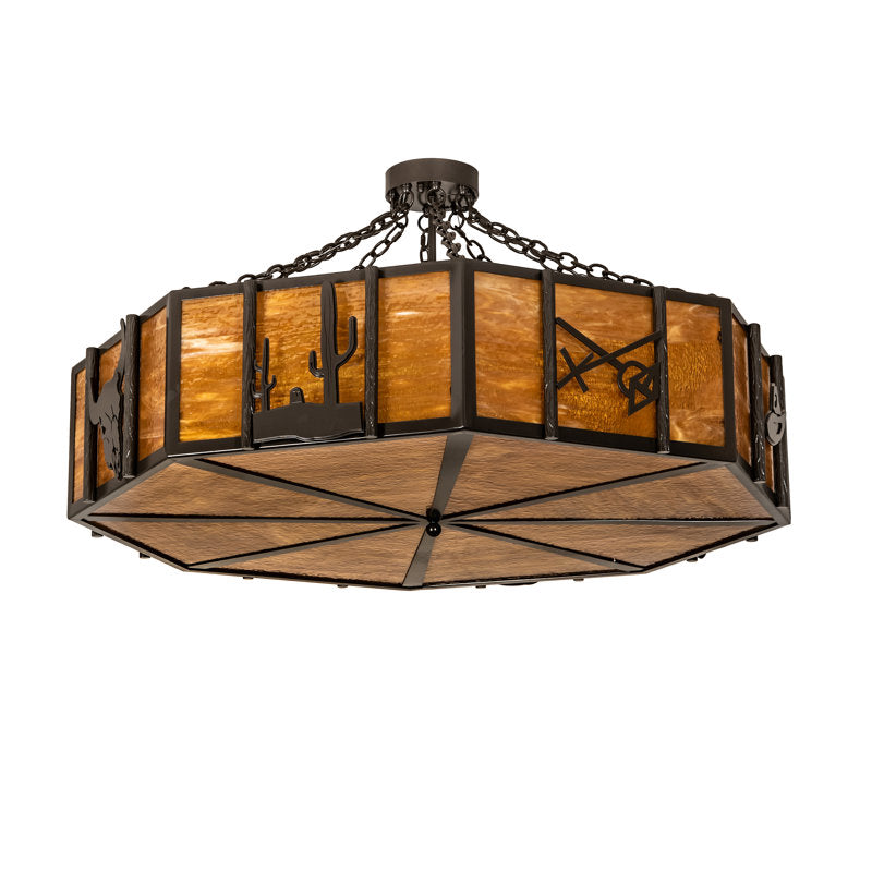 Rustic Lodge 8 - Light Semi Flush Mount