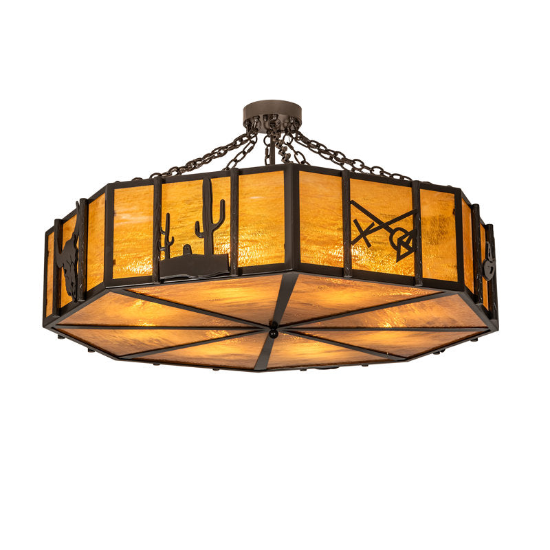 Rustic Lodge 8 - Light Semi Flush Mount