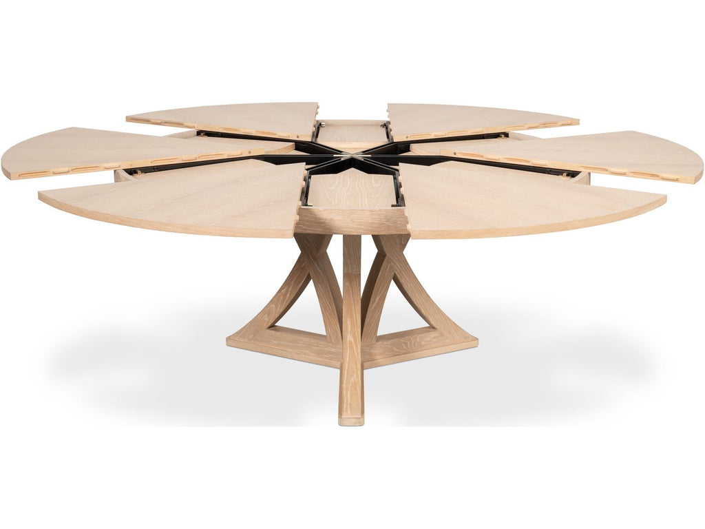Casual Jupe Extendable Round Dining Table Bleached Oak