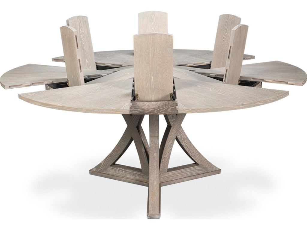 Jupe Casual Round Extendable Dining Table in Moonskin