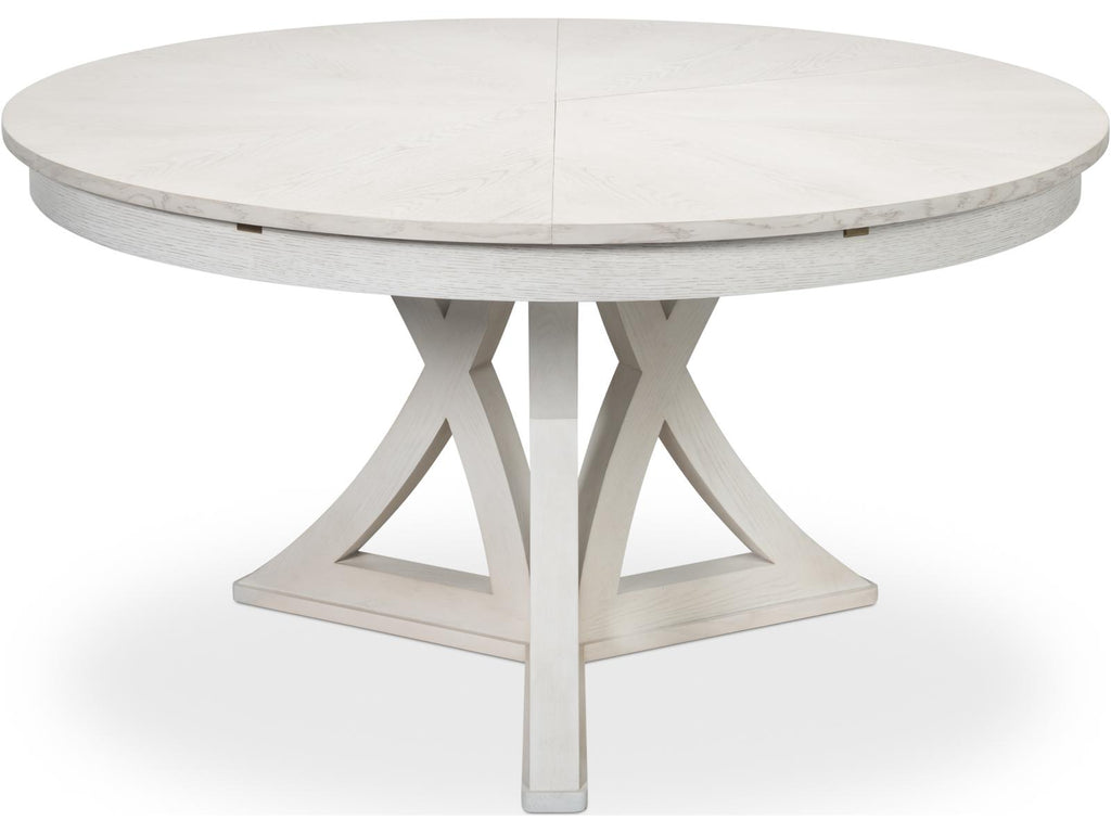 Jupe Casual Round Dining Table in Working White