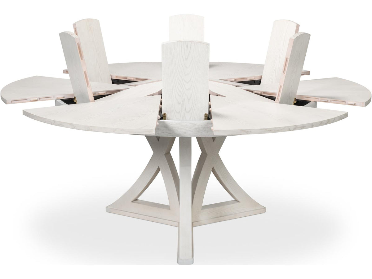 Jupe Casual Round Dining Table in Working White