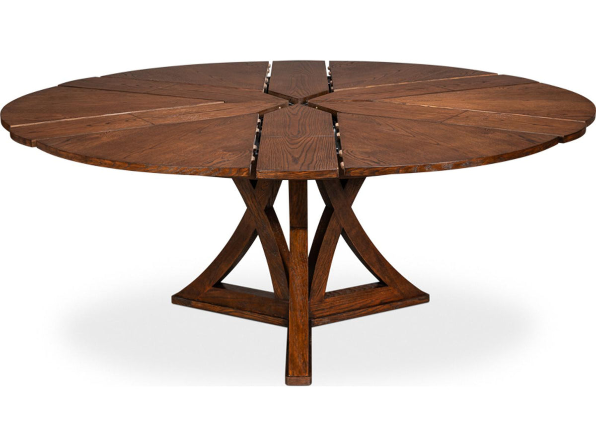Casual Jupe Round Extendable Dining Table in Dark Walnut