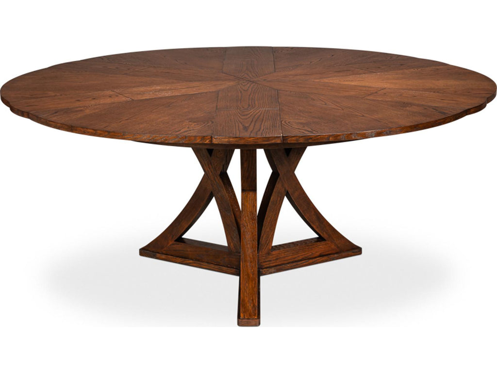 Casual Jupe Round Extendable Dining Table in Dark Walnut