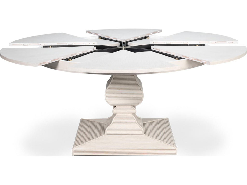 Kelso Jupe Round Dining Table in Working White