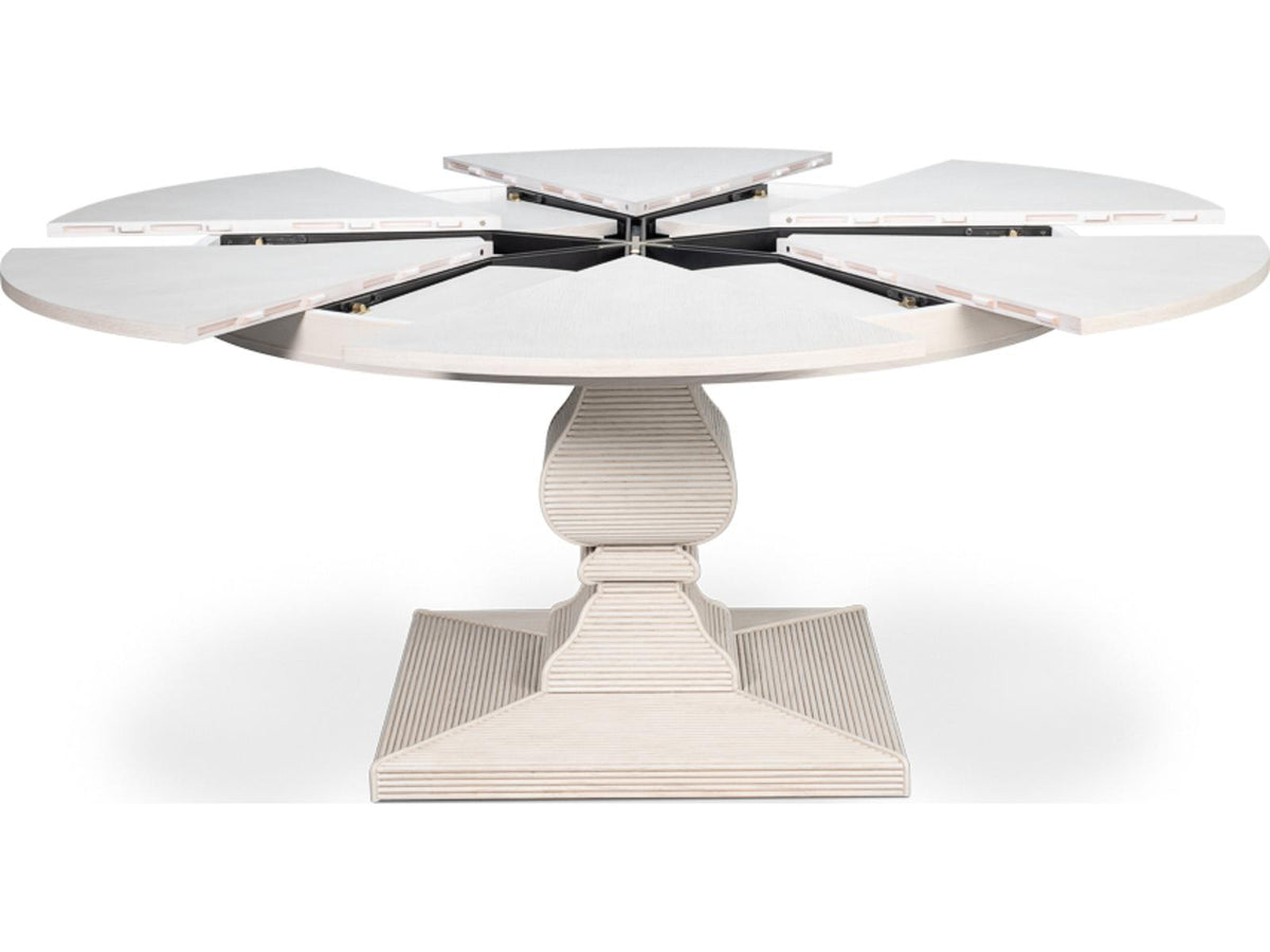 Kelso Jupe Round Dining Table in Working White