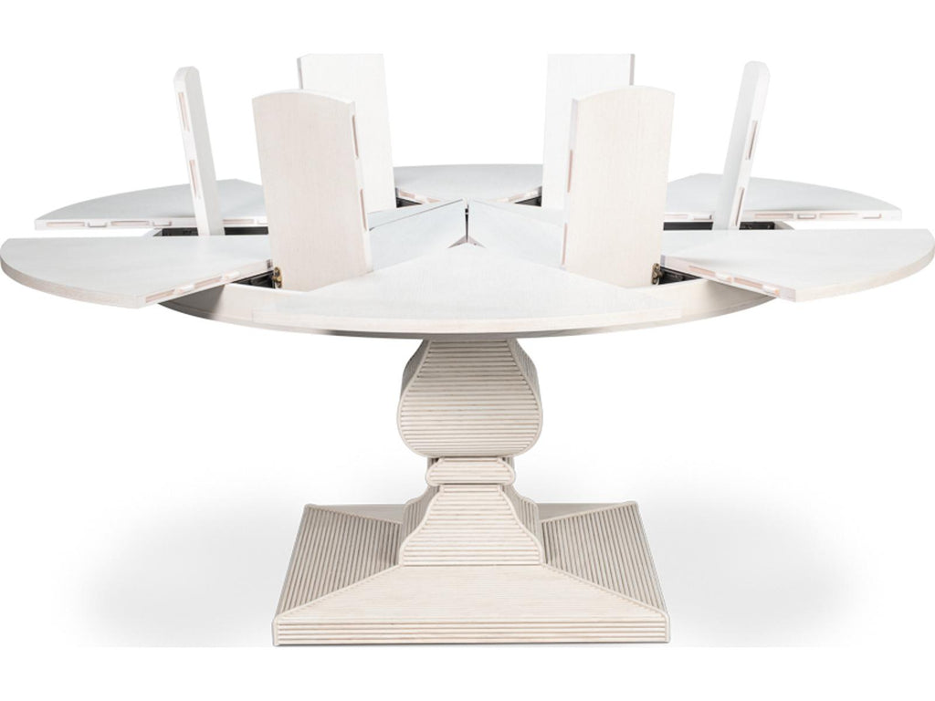 Kelso Jupe Round Dining Table in Working White