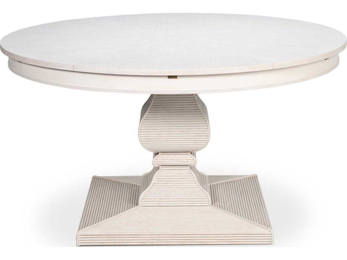 Kelso Jupe Round Wood Dining Table in Working White